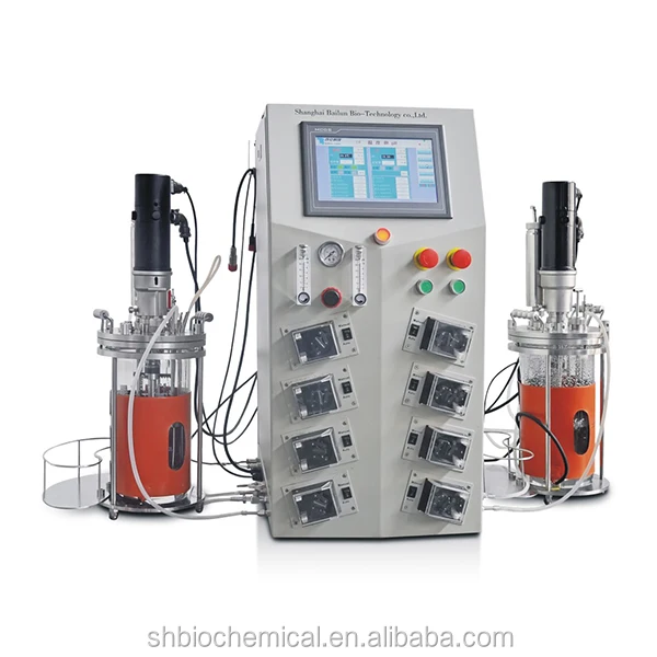 glass benchtop stirred tank fermenter bioreactors for animal cell culture