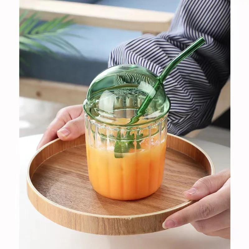 Квадратная чашка для чая со льдом кофе молока с ручкой и мерцающим соком соломы бутылка воды
