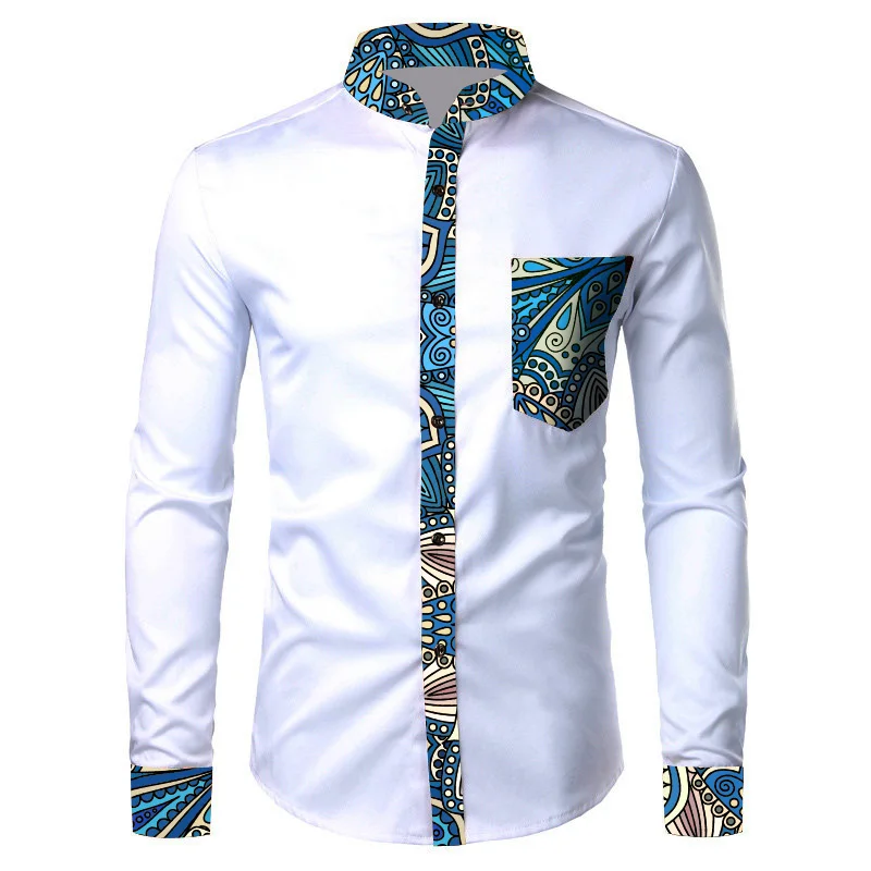 Новая модная мужская рубашка с принтом в африканском стиле, Дашики, Мужская одежда, рубашки для кайтэ