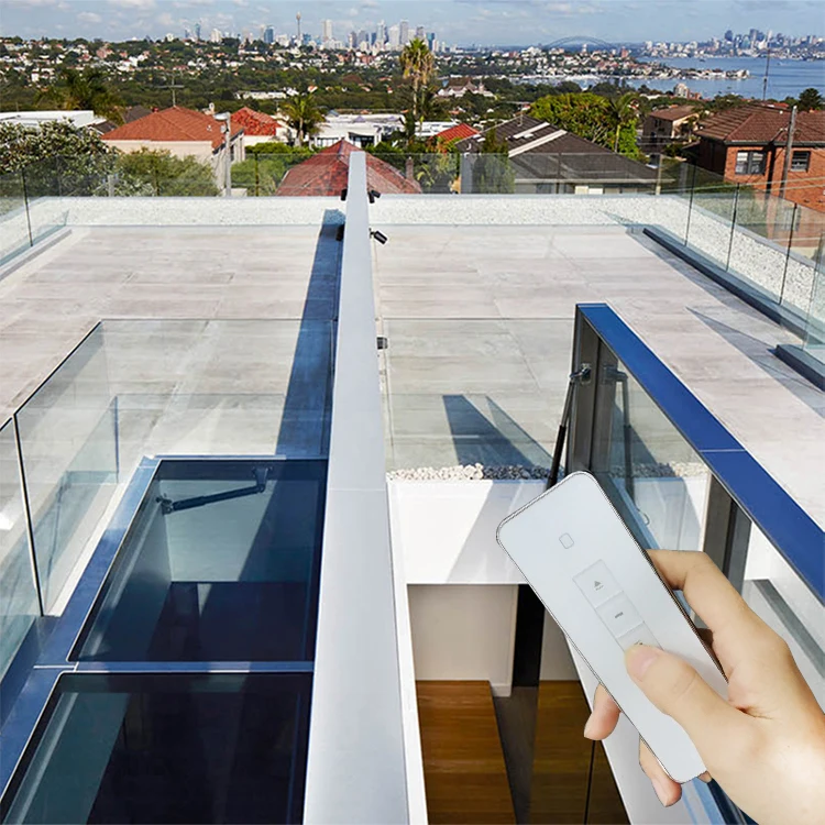 Automatic Electric Openable Ventilated Design Glass Roof Window Skylight Dome Aluminum Tempered Glass Rooflights
