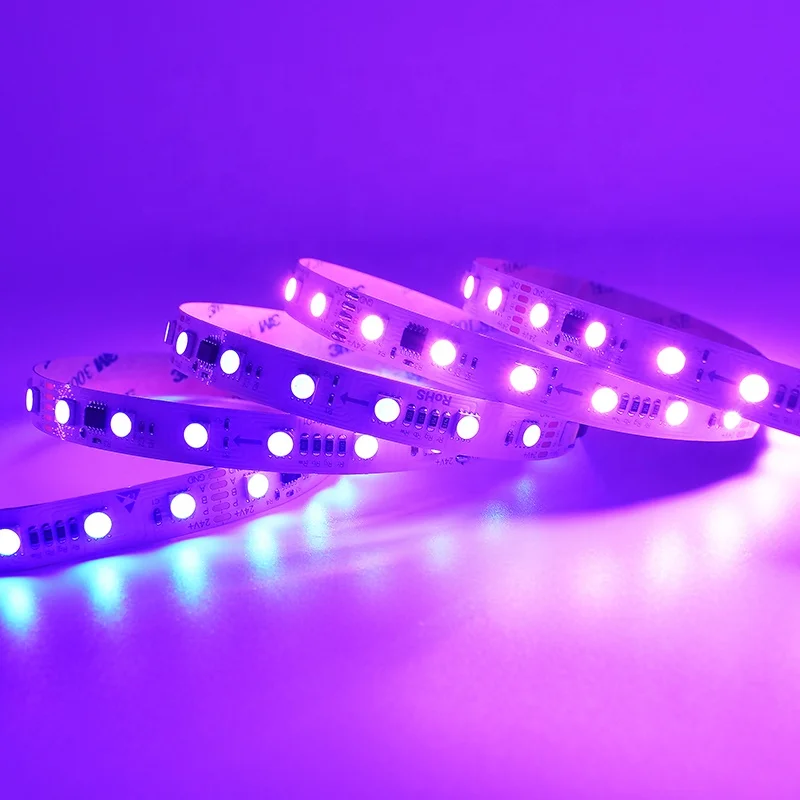 Christmas Outdoor RGBW LED Strip Lights SMD5050 UCS512 WS2811 10 Pixels Digital RGB RGBW 3000K 24V Running LED Strip