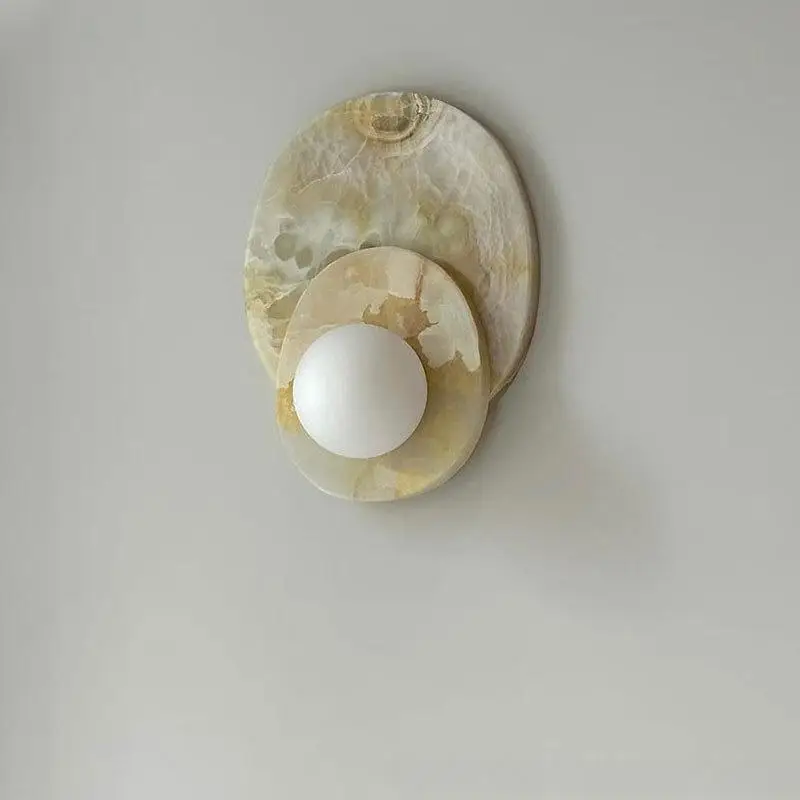 HZX Designer Natural Onyx Wall Lamp for Living Room Bedroom Hotel Background Decoration