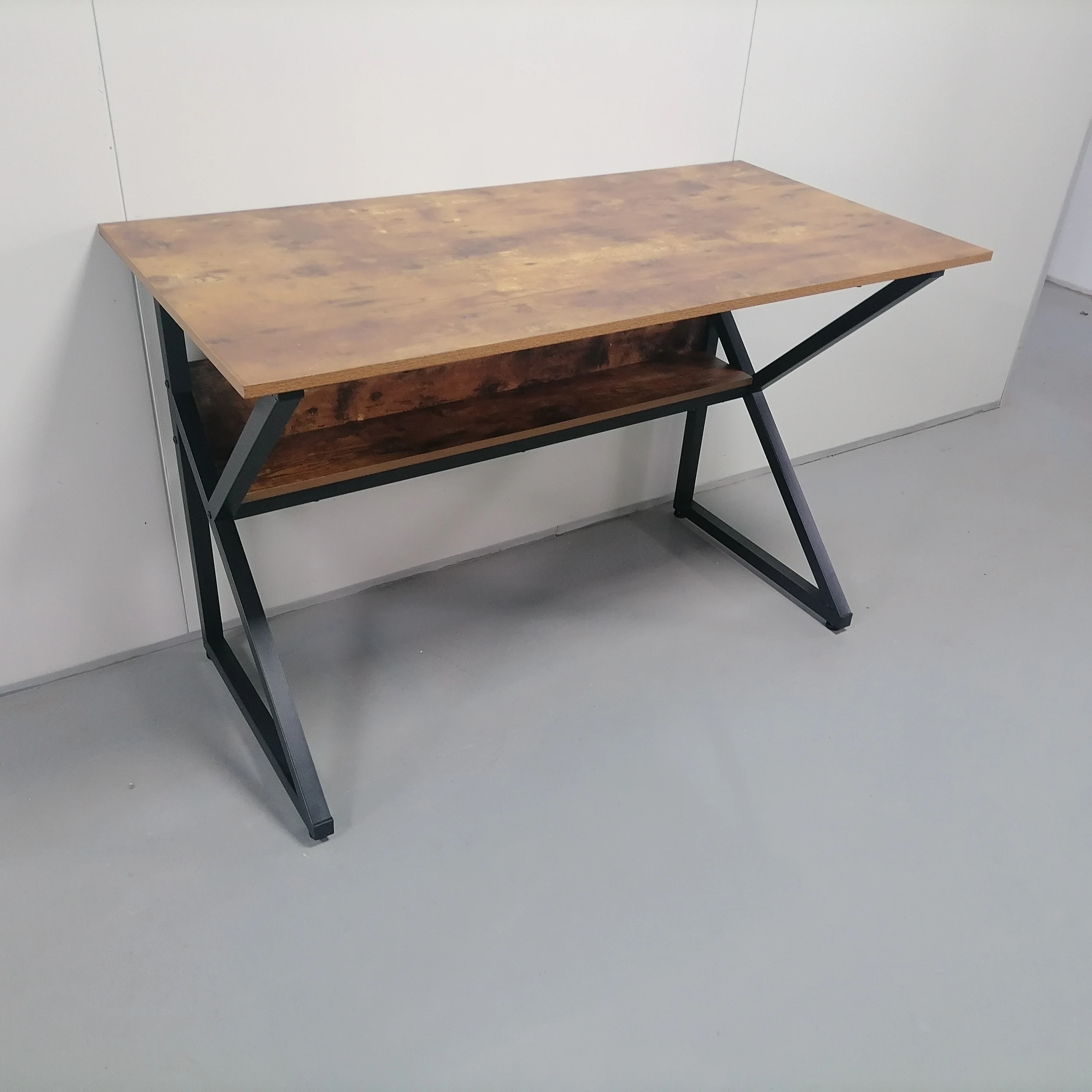 Modern Style Home Office Black Desktop Student Table Single Steel and Wooden Computer Desk