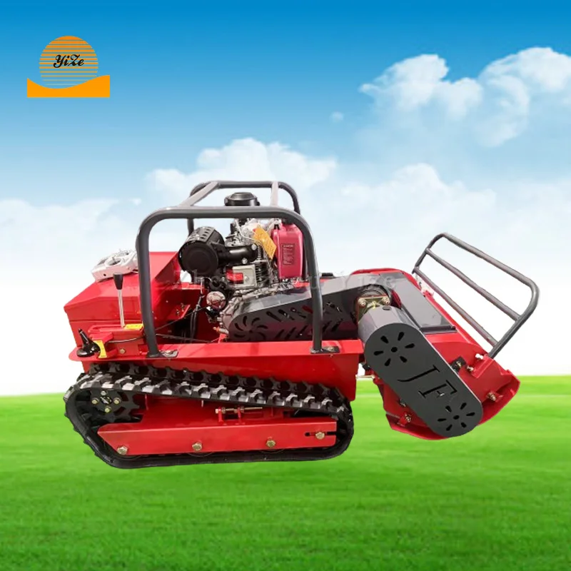 Flail Grass Trimmer Brush Cutter Gasoline Crawler Robotic Remote Control Rotary Slope Lawn Mower For Farm
