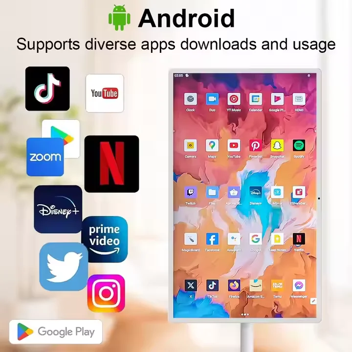 32 Inch Battery-Power Portable Mobile Display Android 12 Tablet Tv In-Cell Touch Screen display lcd advertising Smart Tv