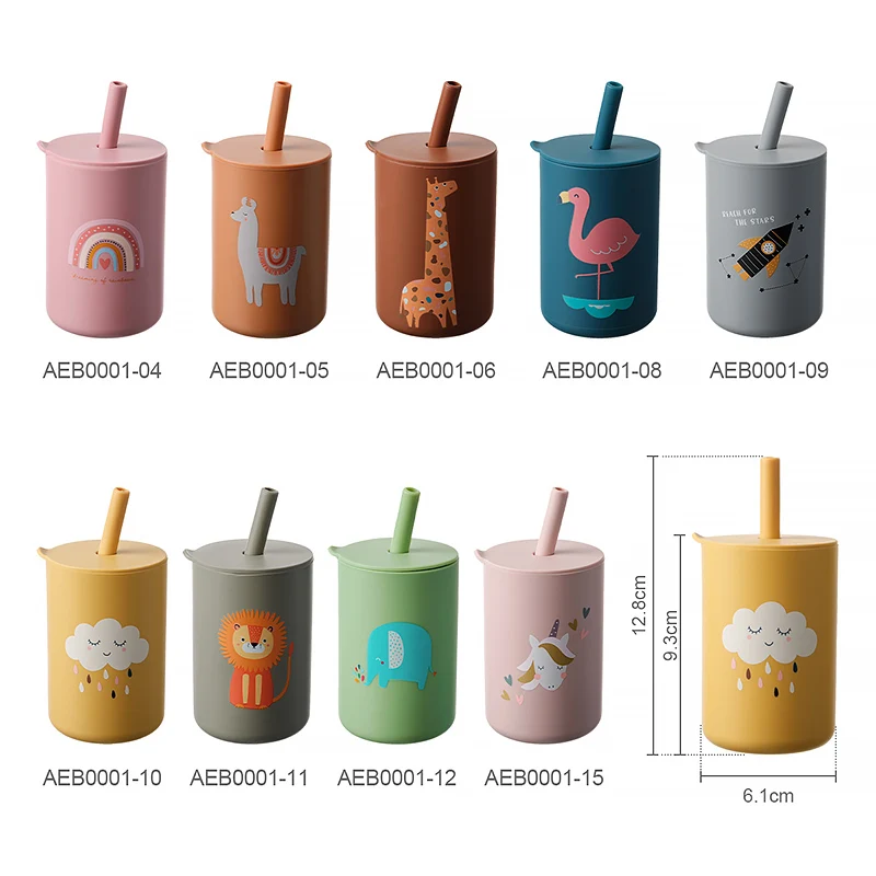 Hot Selling BPA Free Food Grade Silicone Cup For Toddler Kid China Wholesale Silicone Baby Sippy Cups With Lids And Straws