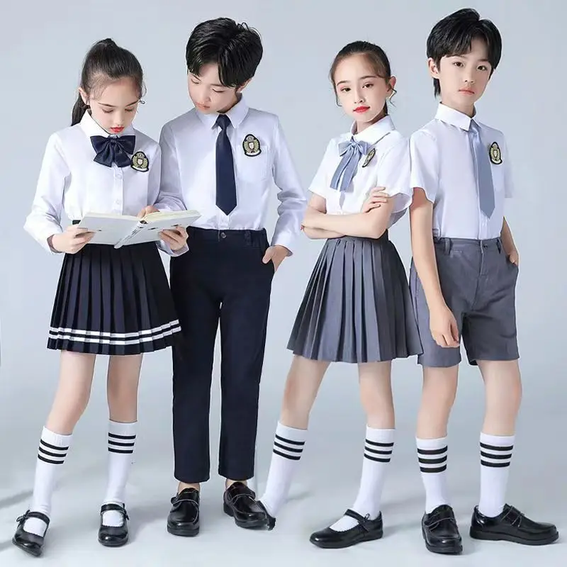 Boys girls long sleeve short sleeve Primary school uniform
