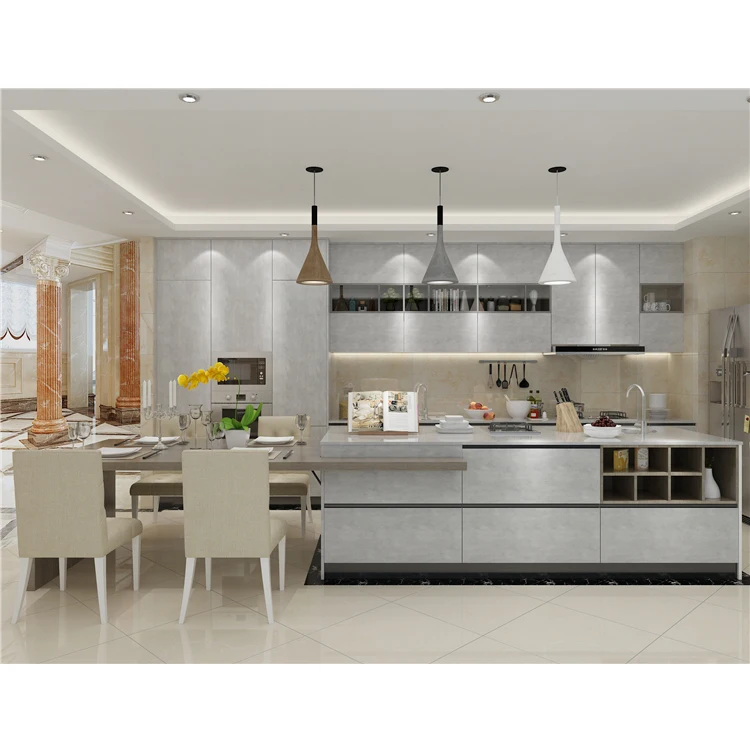 2022 high end shaker diy luxury plywood kitchen cabinets with island set modular kitchen cabinet  for hotel