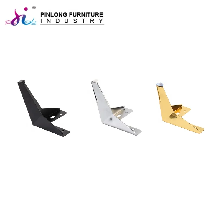 Factory Bulk Supply Furniture Metal Leg Diamond-shaped Trident Chrome Furniture Legs For Sofas