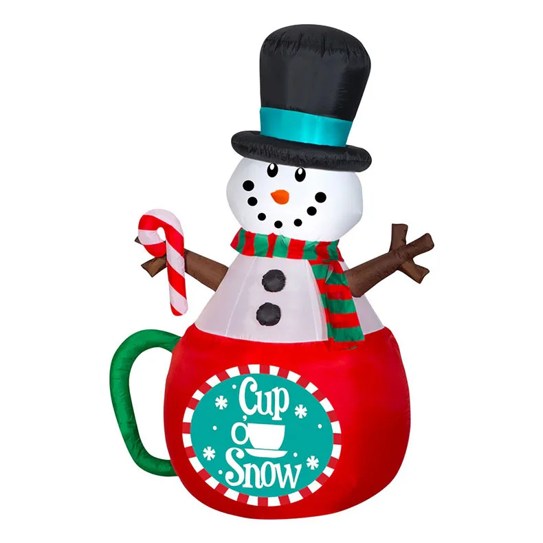 Hot Selling inflatable snowman christmas LED decoration Customized Helium 3D Stand Balloons for Christmas