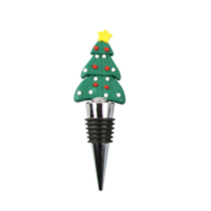 Christmas Tree Kitchen Utensils Eco-friendly Stopper Alloy Whiskey Vacuum Wine Bottle Stopper Bar Accessories