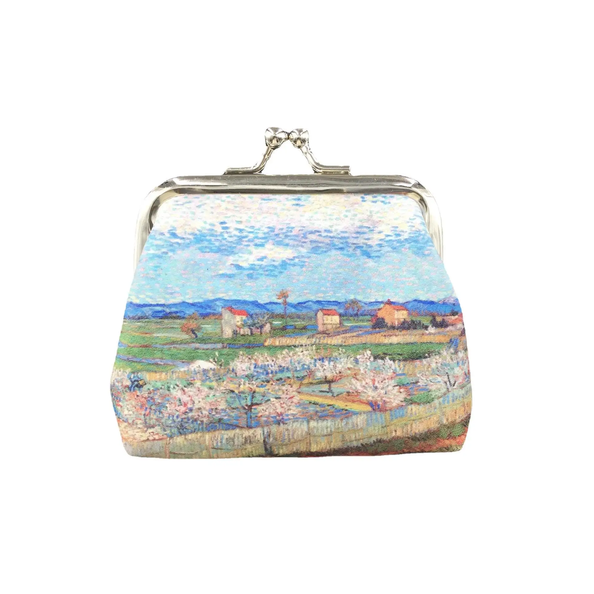 Factory Wholesale Artist Handbags Wallet With Buckle Closure Mini Oil Painting Purse