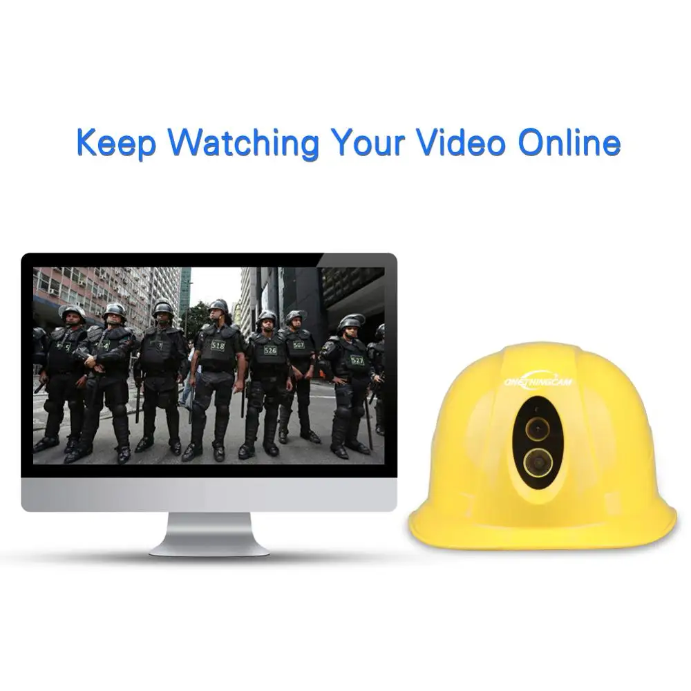 
Waterproof 4G LTE Live Streaming Safety Helmet with White LED GPS Wifi Blue tooth Software Management Video Recorder 