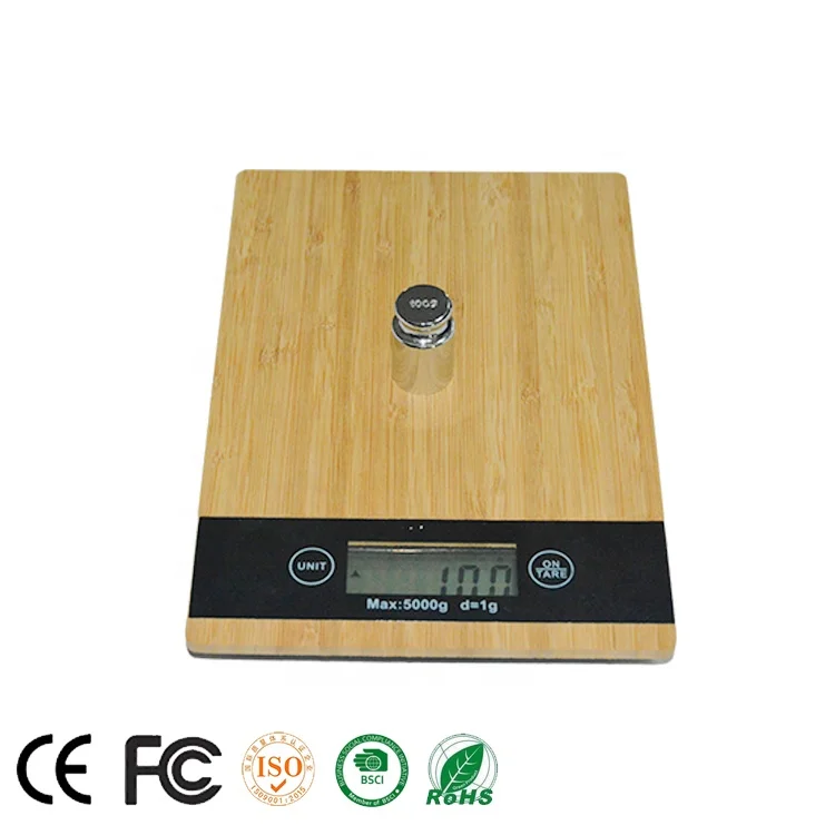 2021 Smart Household Portable Food Weighing LCD Digital Kitchen Scale Electronic Bamboo digital scale