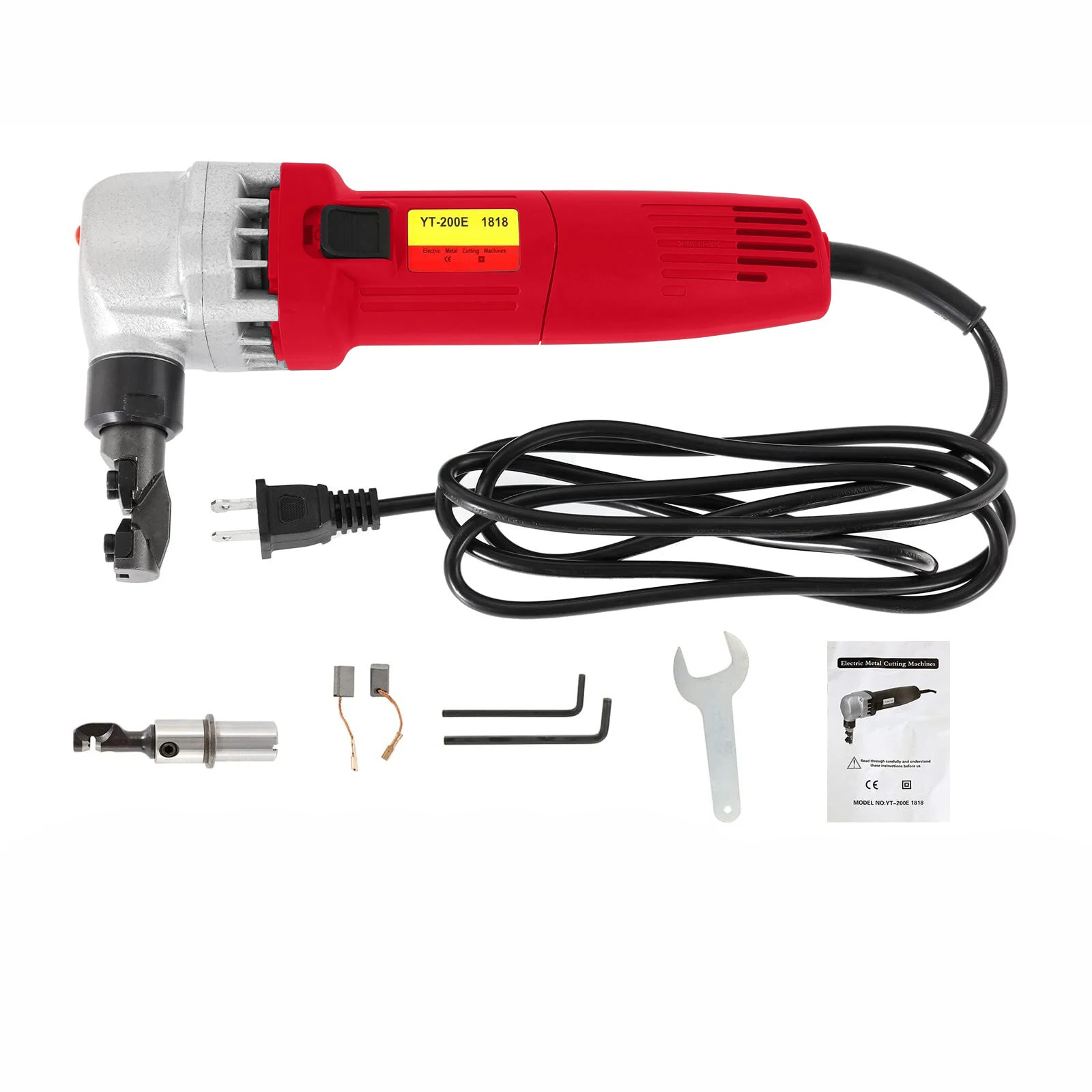 Electric Metal Nibbler 380W  Metal Cutter 1800RPM High Speed Rotor 0.07in/1.8mm Thickness 220V with Replaced Blades Storage Case