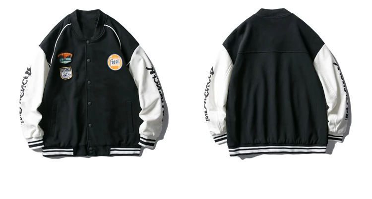 OEM Shoulder Knot Custom Men Women Oversize Jacket Cotton Blend Street Coat letterman Jacket