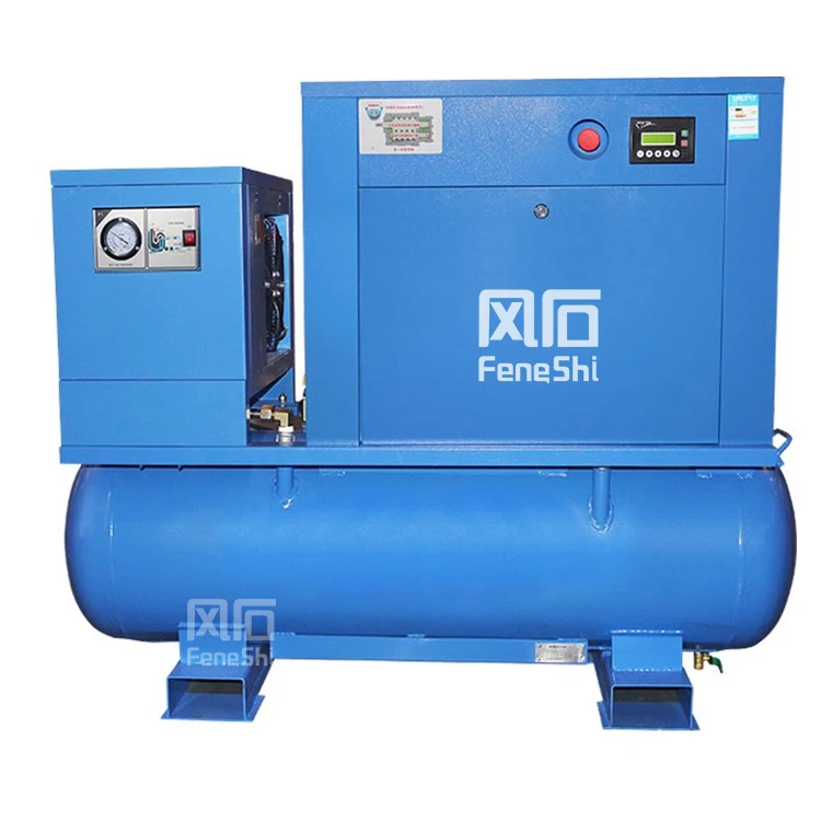 Маленький мини-воздушный компрессор с низким уровнем шума, 8 бар, Воздушная сушилка 7,5 кВт, 15 кВт, компрессор, винтовой воздушный компрессор, инвертор с осушителем