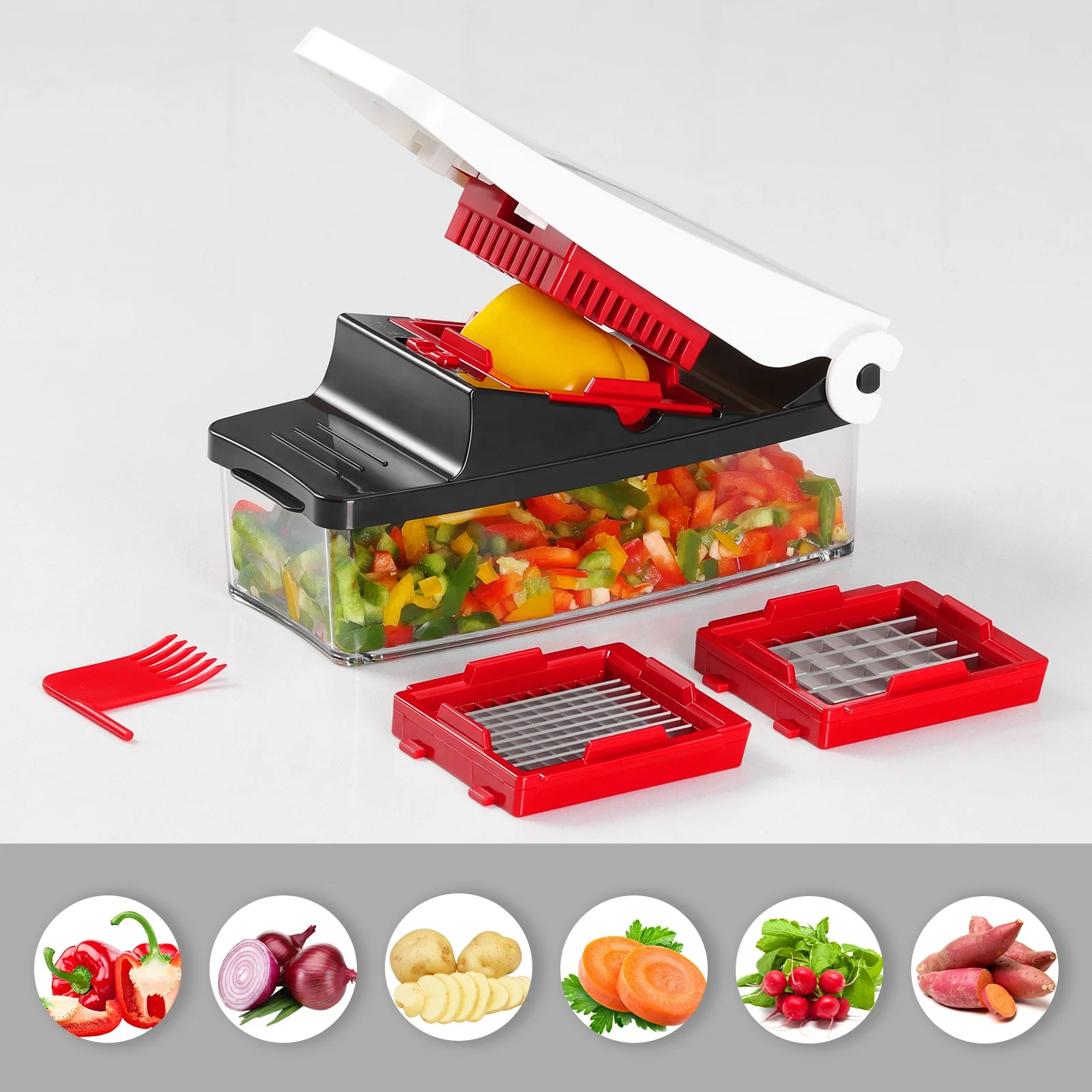 Кухонное многофункциональное устройство для нарезки лука
