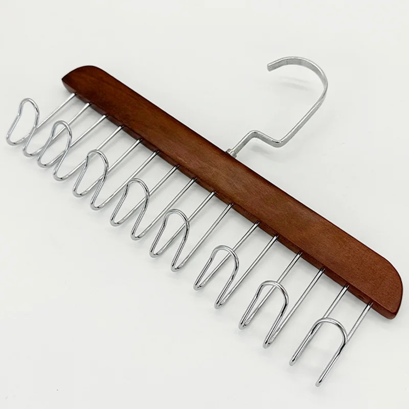 Factory Wholesale Luxury Wood Bra Hanger Coat Bag Belt Vest Bra Sling Pajamas Ties Organizer Hanger With Hooks Wooden Bra Hanger