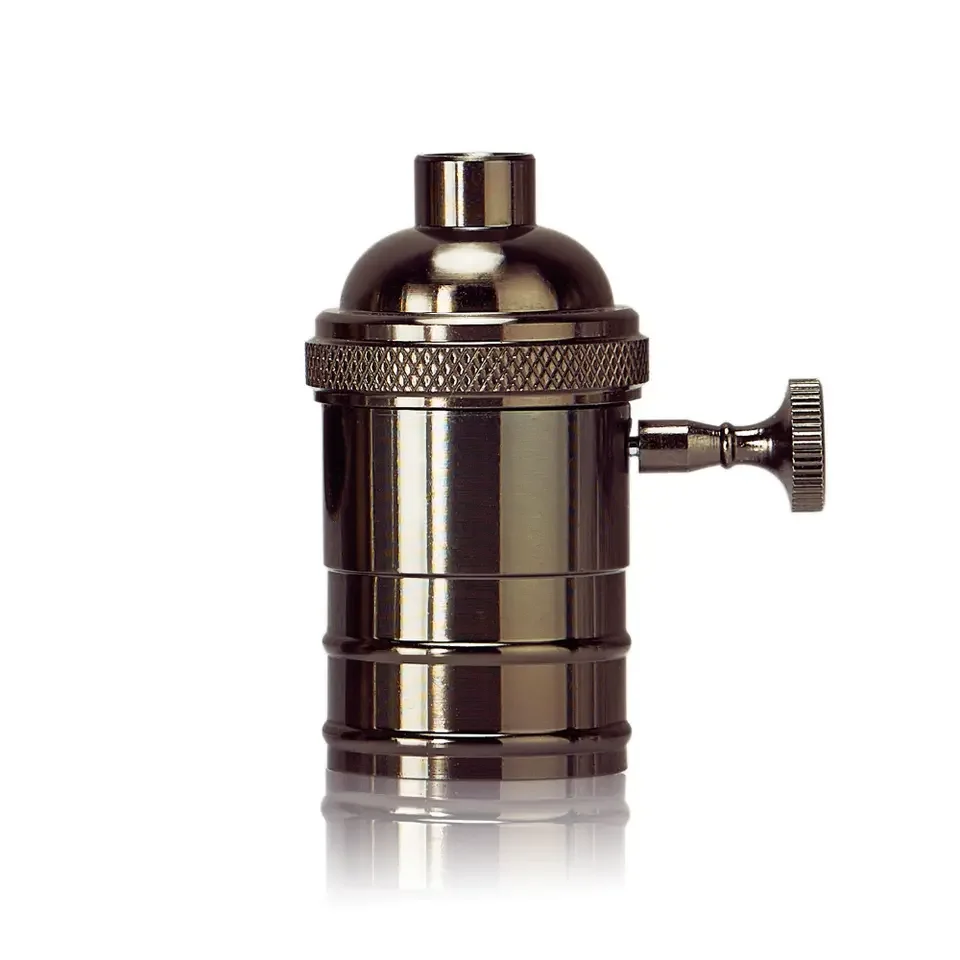 CE Сертифицированный держатель лампы металлический держатель лампы E27 алюминиевый черный стиль винтажная люстра