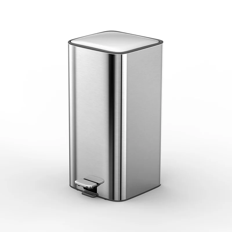 28L stainless steel Soft Close living room office  Square pedal trash bin waste bin trash can dustbin