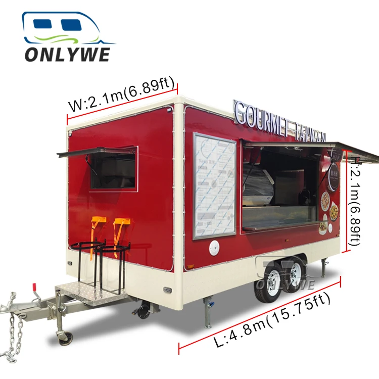 2024 New Cheap Stainless Steel Buy A Concession Mobile Pizza Burger Coffee Fast Food Truck Trailer Price With Full Kitchen USA