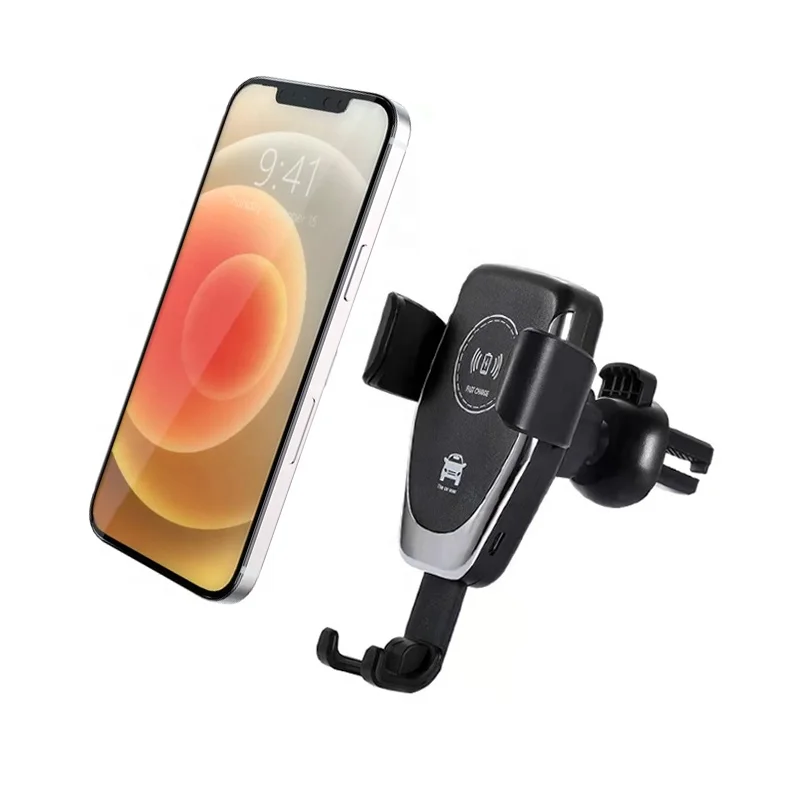 Car phone charger with bracket 10W fast charging automatic induction wireless charging is suitable for mobile phones
