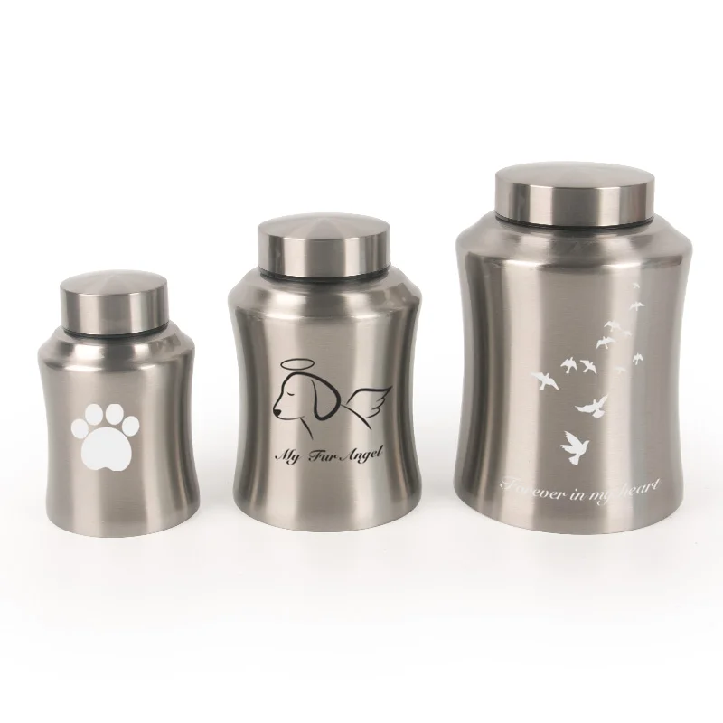 wholesale metal urn cremation urna para mascotas dog pet cremation ashes urn stainless steel pet urn cat