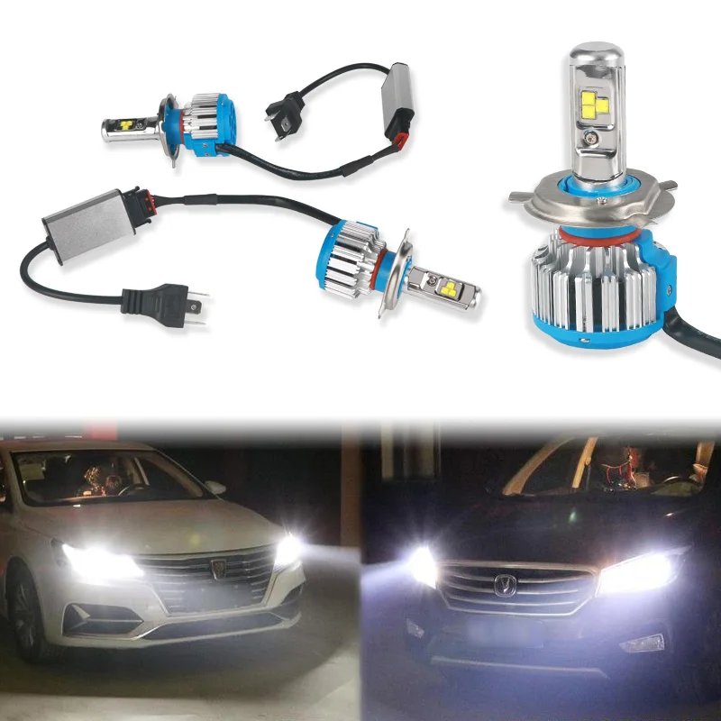 PUERXIN 80W Laser Car Led Headlamp Lancer 6000K 12000LM Head Light T1 H1 H3 H7 H4 H11 880 881 9006 9005 Auto led Headlight Bulb