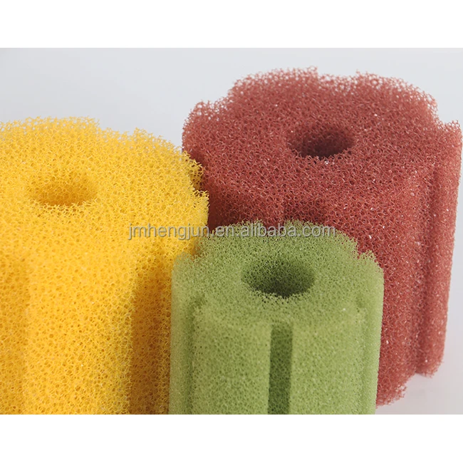 Hengjun Customized Shape 10-60  PPI Open Cell Filter Foam Reticulated Sponge For Aquarium