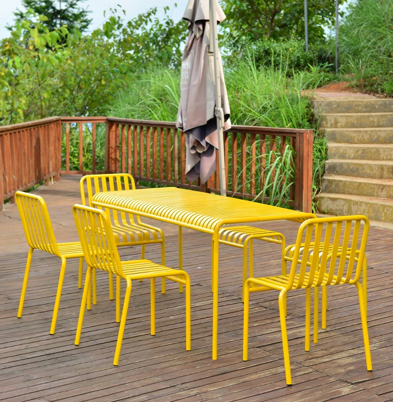 Garden Furniture Leisure Outdoor Table and Chair metal garden table and chair set Modern outdoor table and chair furniture