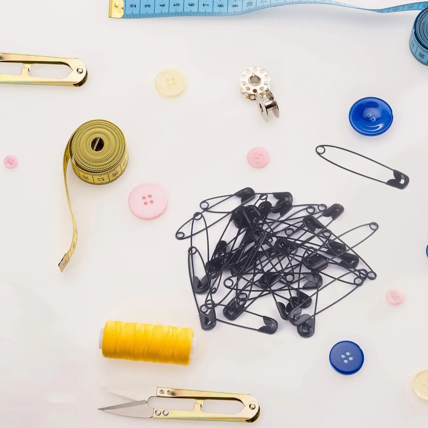 The Black Color Safety Pins with Different Size  for  for Clothes Home School Office Sewing Craft and Arts Pinning