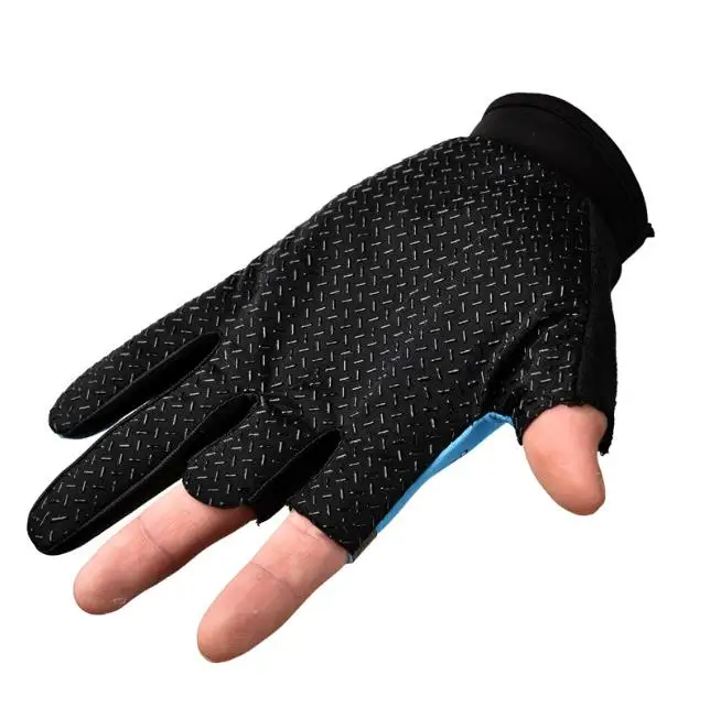 SNEDA Three Fingerless Black Lightweight Fishing Cycling Running Breathable Gloves for Men Women Fishing Gloves