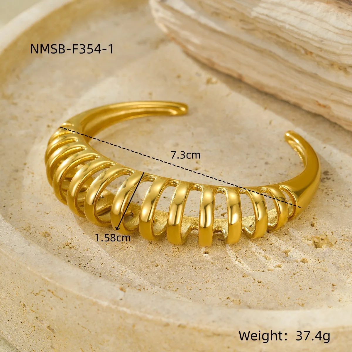 INS hot sale hollow bangles hoop earrings bracelets stainless steel waterproof 18K PVD gold plated jewelry sets