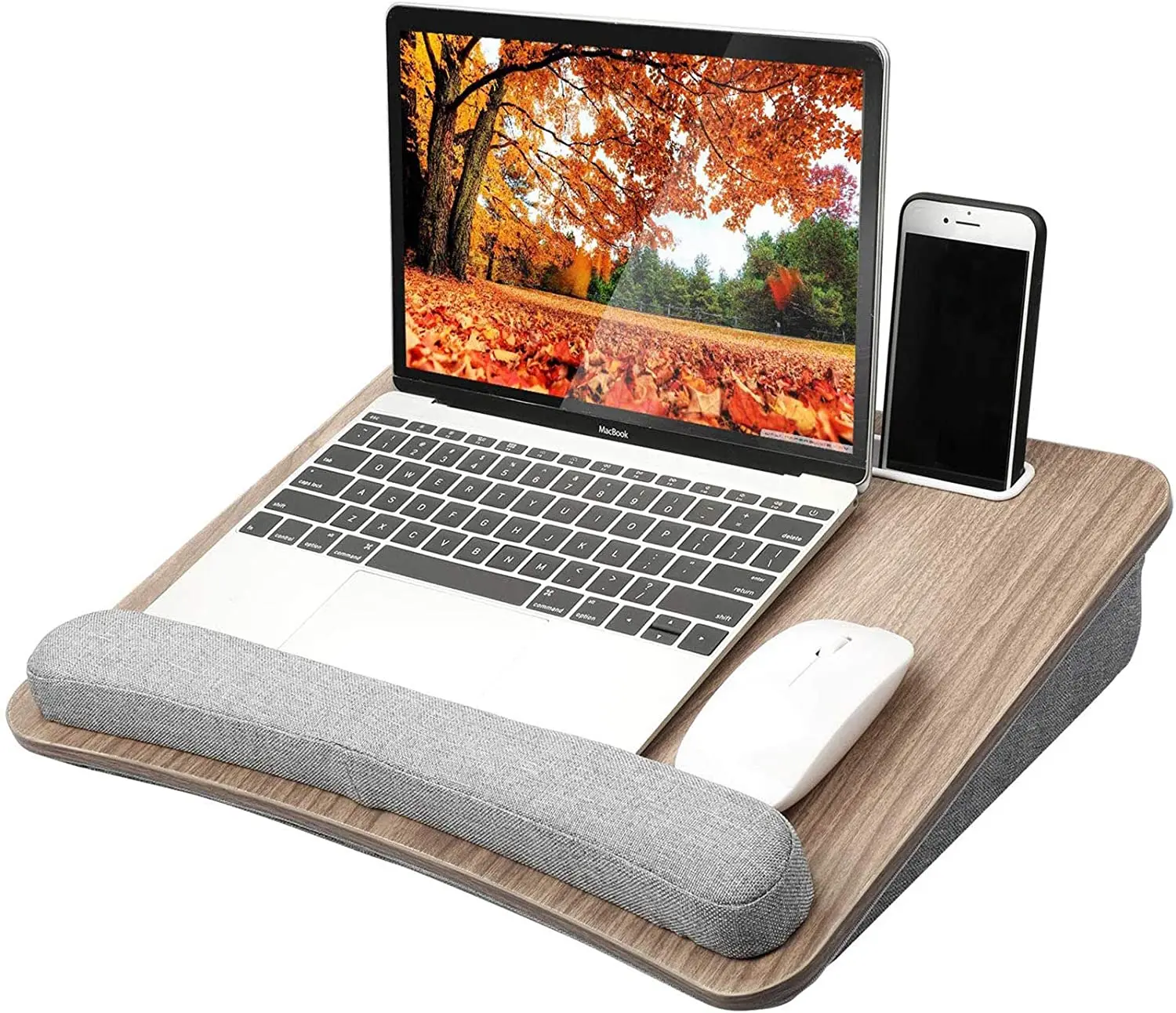 Portable Lap Desk with Pillow Cushion  Fits up to 15.6 inch Laptop table Anti-Slip Strip & Storage Function for Home Office desk