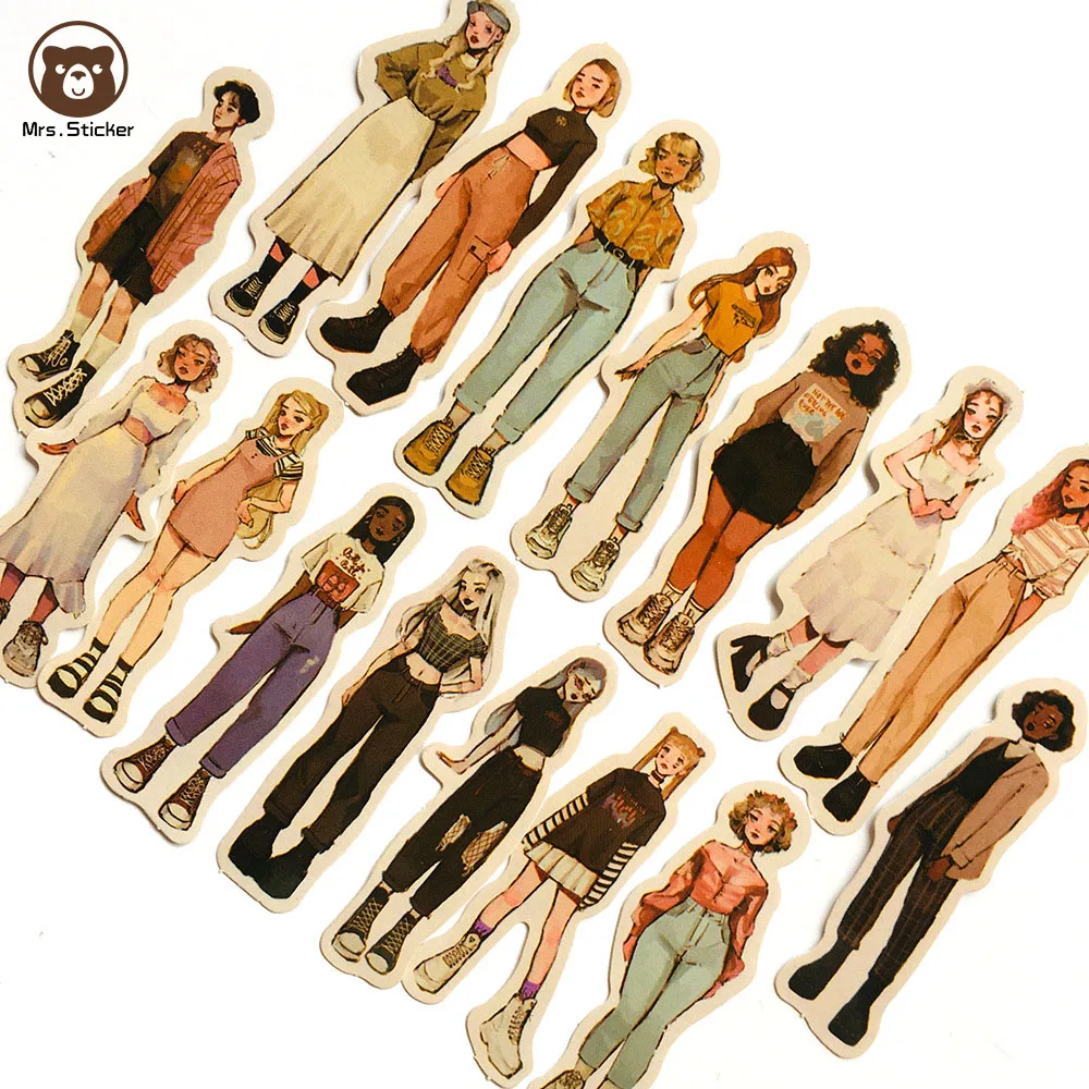 Ephemera Packing DIY Handmade Waterproof Anime Stickers for Girls Laptop Luggage Water Bottle Skateboard Vinyl Graffiti Sticker