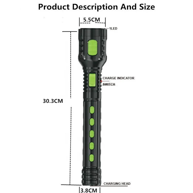 Powerful Lengthened Wholesale Hunting Camping Rechargeable Led Geepas Flashlight