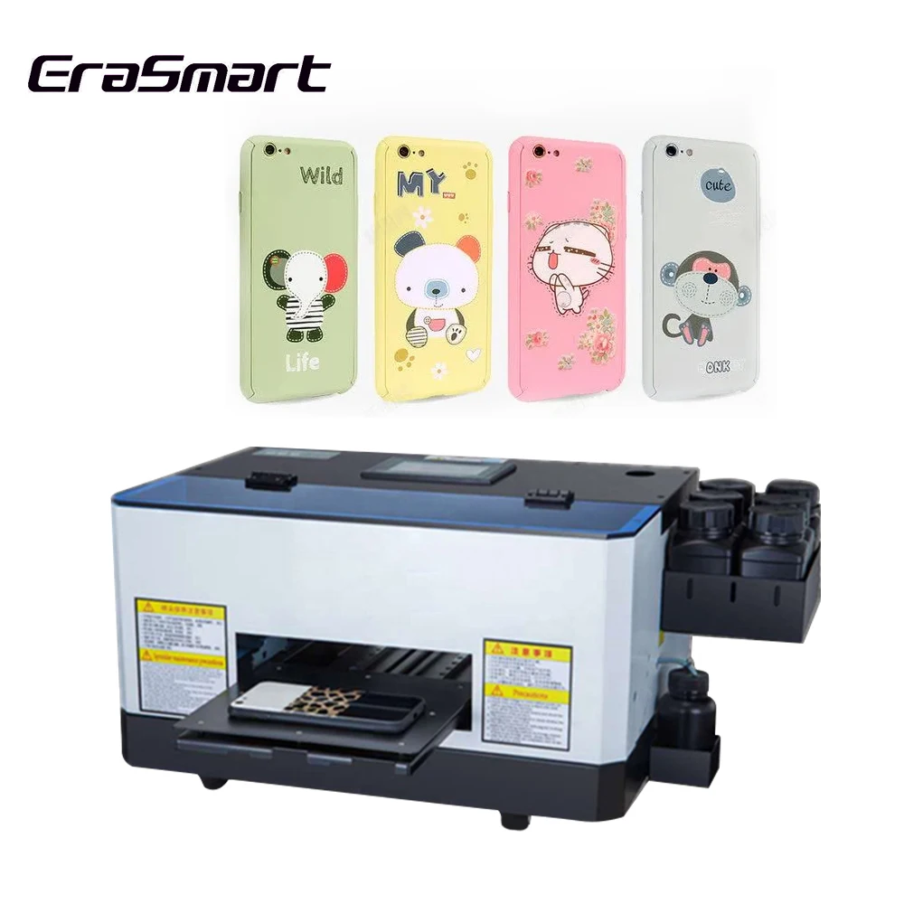 Erasmart XP600 L800 Head Portable Mini Inkjet Printer A5 UV Printer with AcroRIP Software and Windows Operating System