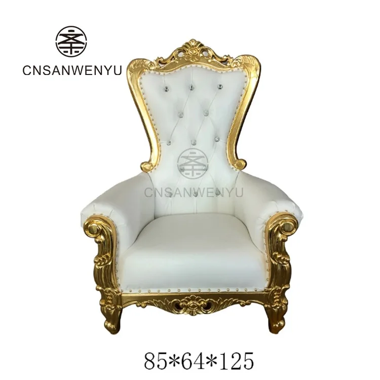 Plaza Banquet Event king and Queen High Back Chair Solid Wood Wedding Sofa