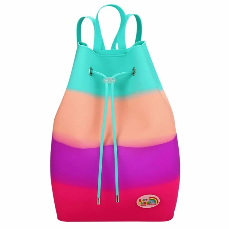 Silicone Waterproof Drawstring Bucket Bag Soft Scented Kids String Bags Backpacks