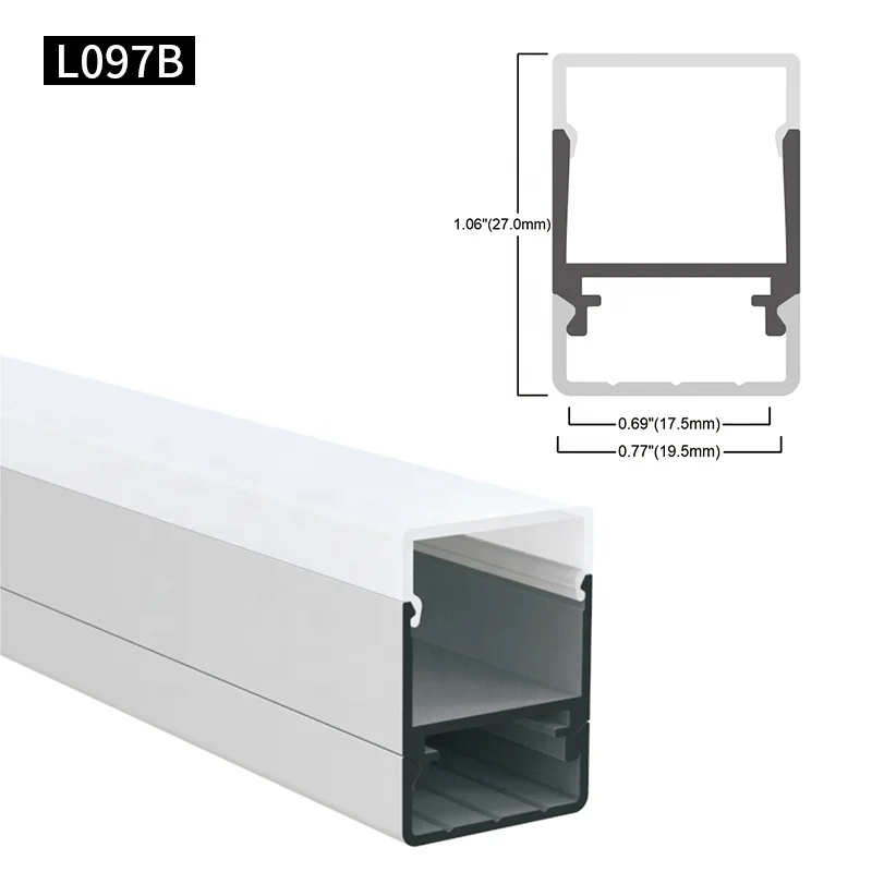 Surface Mounted Flat Low LED Light Housing Wardrobes Aluminium with PC Frosted Cover LED Strip Aluminium Profile