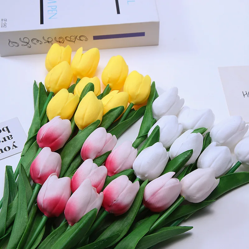 High Quality Hot Sale Real Touch Simulation Flower Silk Artificial Tulip For Home Wedding Party Decoration