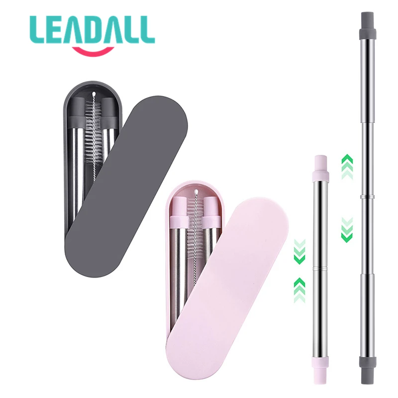 
Reusable telescopic retractable stainless steel metal straw 