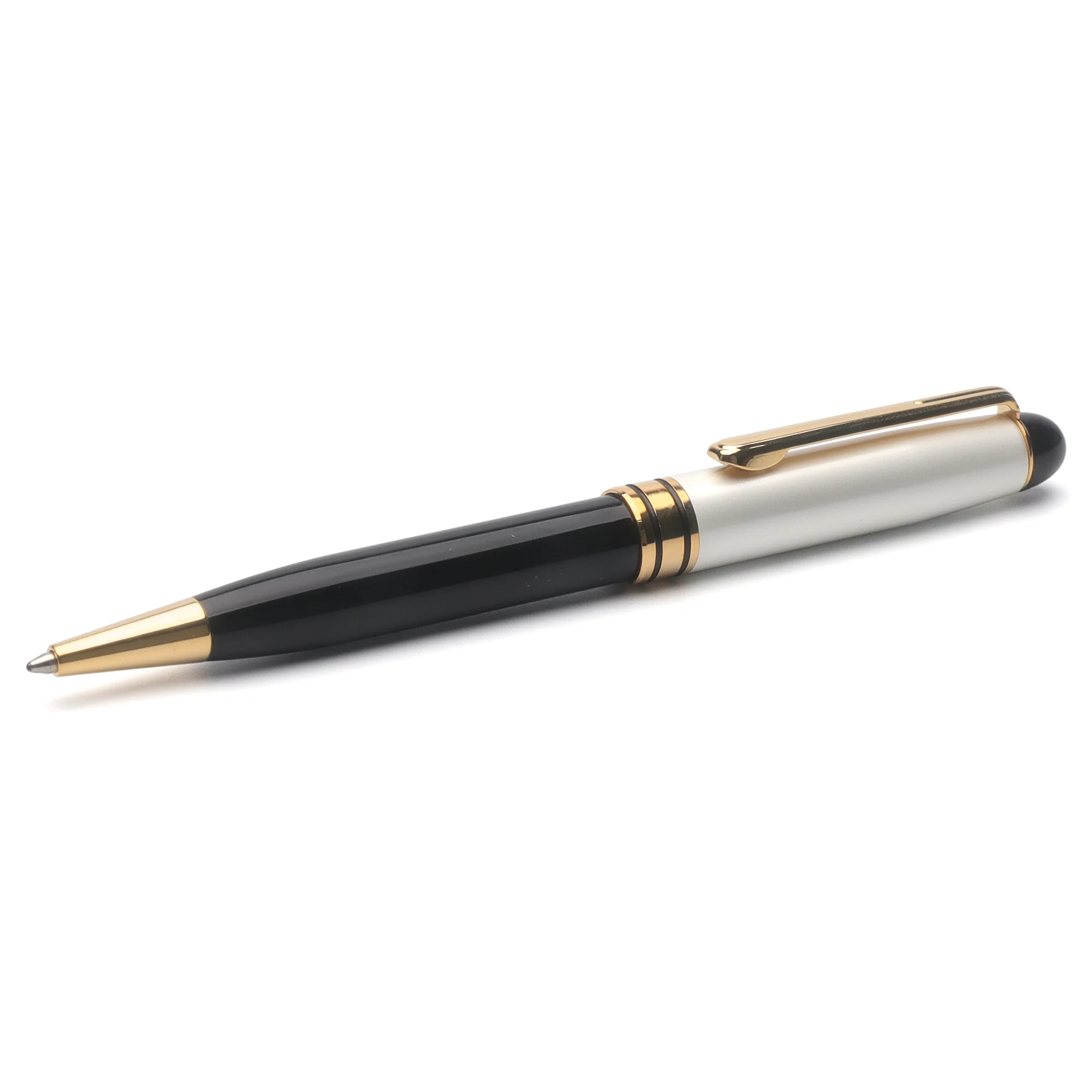 Luxury Writing Instrument Metal Ball Pen with Gold Tip Engraved Logo for Business Gift