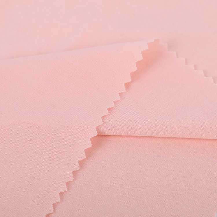 
Wholesale Customized Pink Plain 62% Polyester 33% Rayon 5%Spandex Viscose Knitting Jersey Fabric 