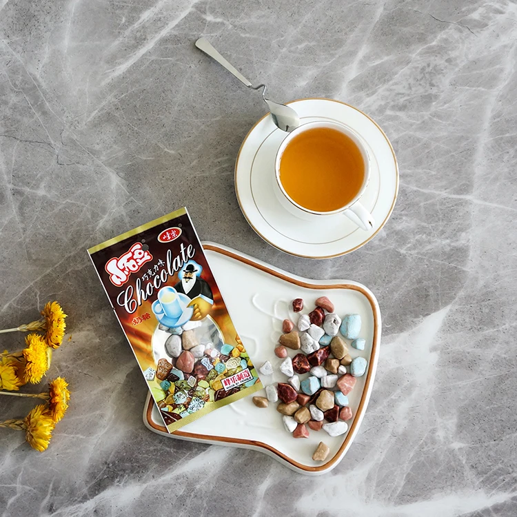 Classic Small Bags Stone Chocolate Candies Yogurt Gummy Stone Candy Hot Sale Milk Candies and Snacks