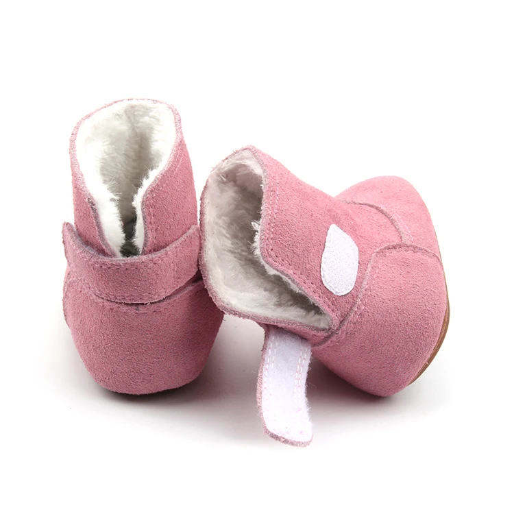 Winter Baby Shoes Outdoor Non-slip Snow Ankle Boots Suede Soft Bottom Leather Short Boots Plush Warm Baby Boots