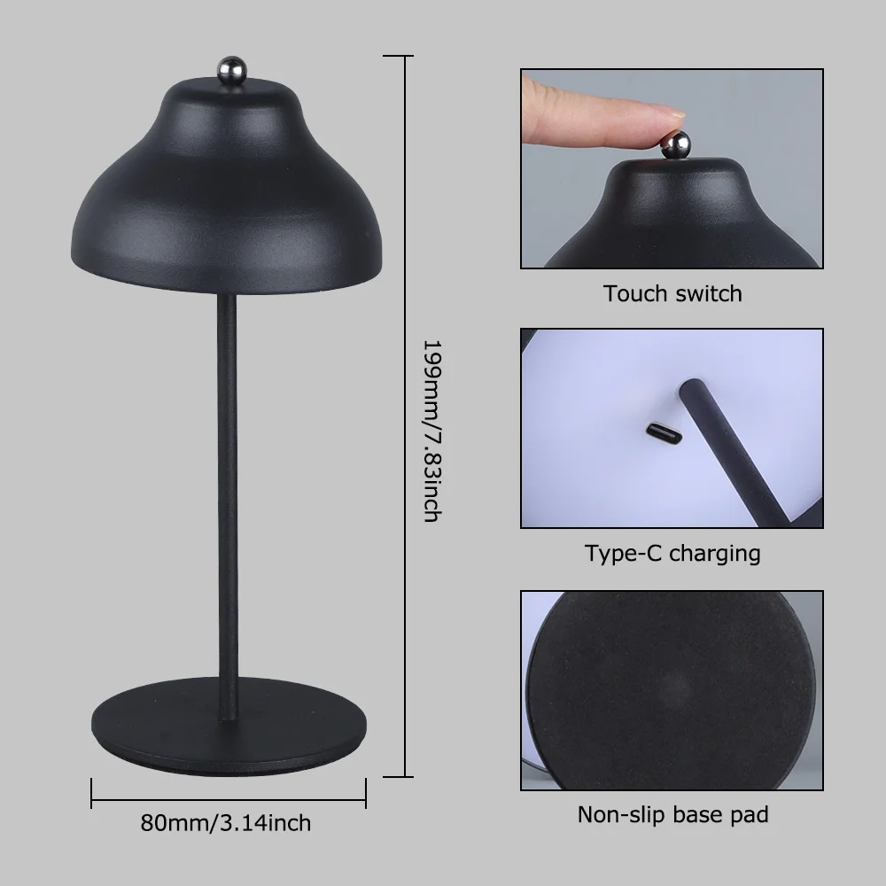 USB Rechargeable Touch Sensor Mini Night Table Light Umbrella Desk Lamp For Bedroom Decoration