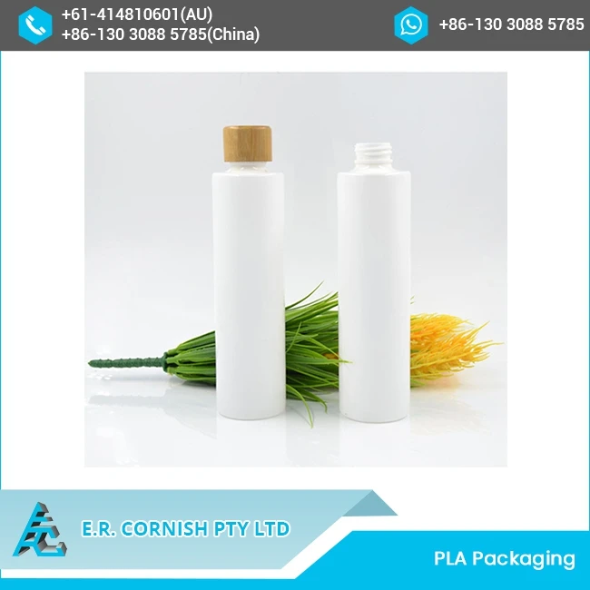 100% Biodegradable Shampoo PLA Plastic Bottle Pump Plastic Bottle With Bamboo Lid