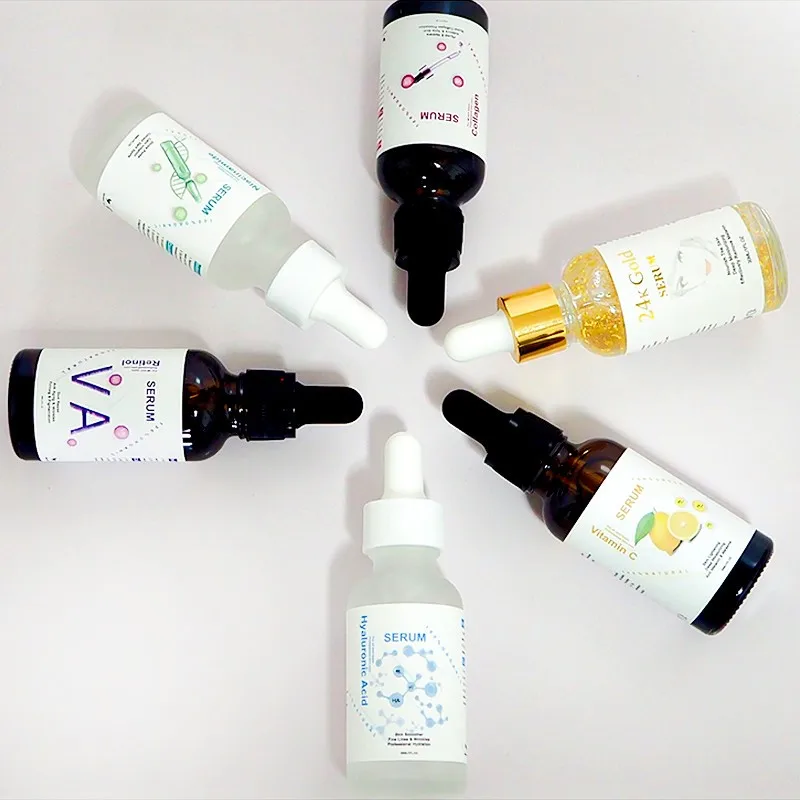Wholesale In Stock High Quality Skin Care Serum 30ml Vitamin C Hyaluronic acid Retinol 24k Gold Collagen Face Serum